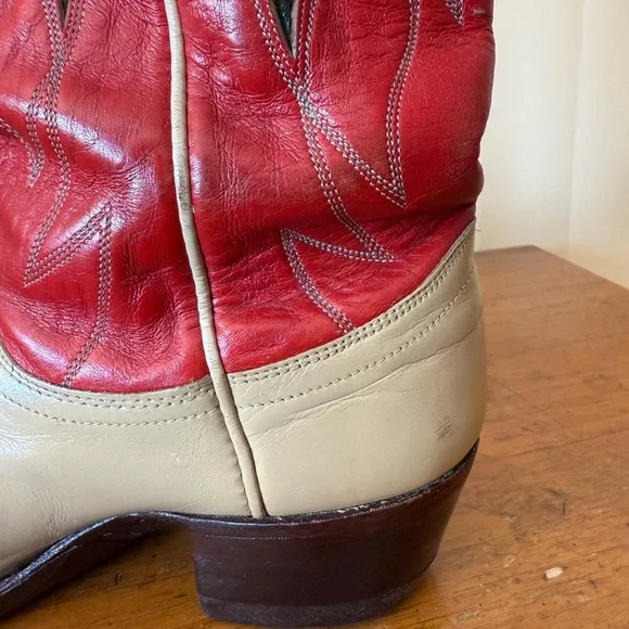 Ralph Lauren Selene Lucchese Red Western Boots 8C - Picture 4 of 15